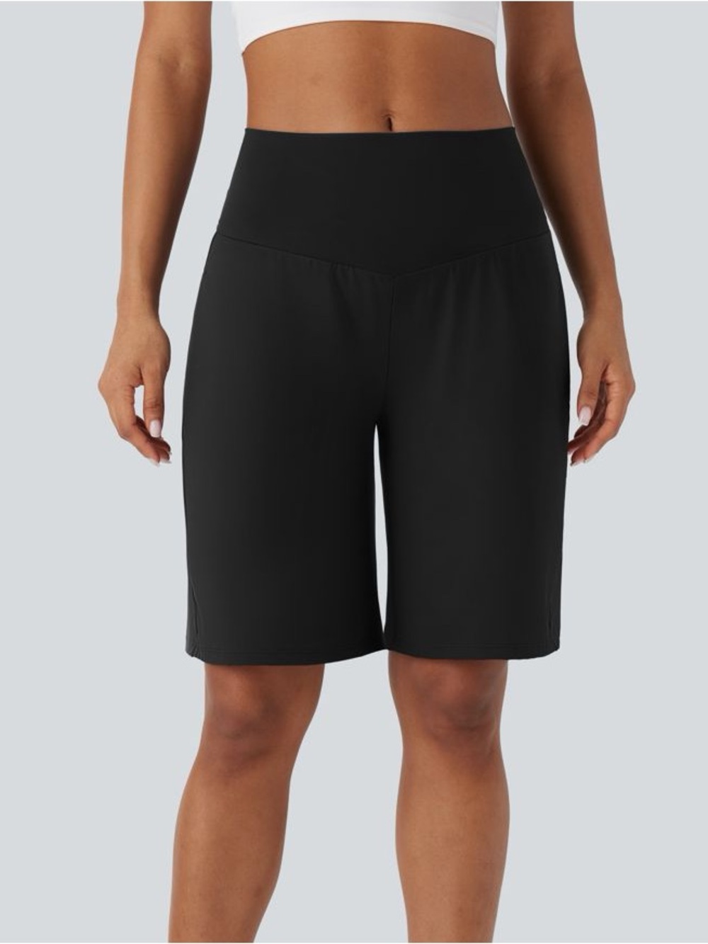 Halara SoftlyZero Airy Black Bermuda Shorts L NWOT - Picture 4 of 4